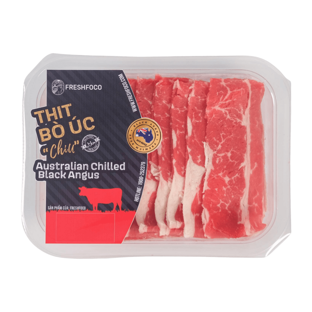Thịt Ba Chỉ bò Úc mát cắt lát FRESHFOCO 225g nhập khẩu chilled