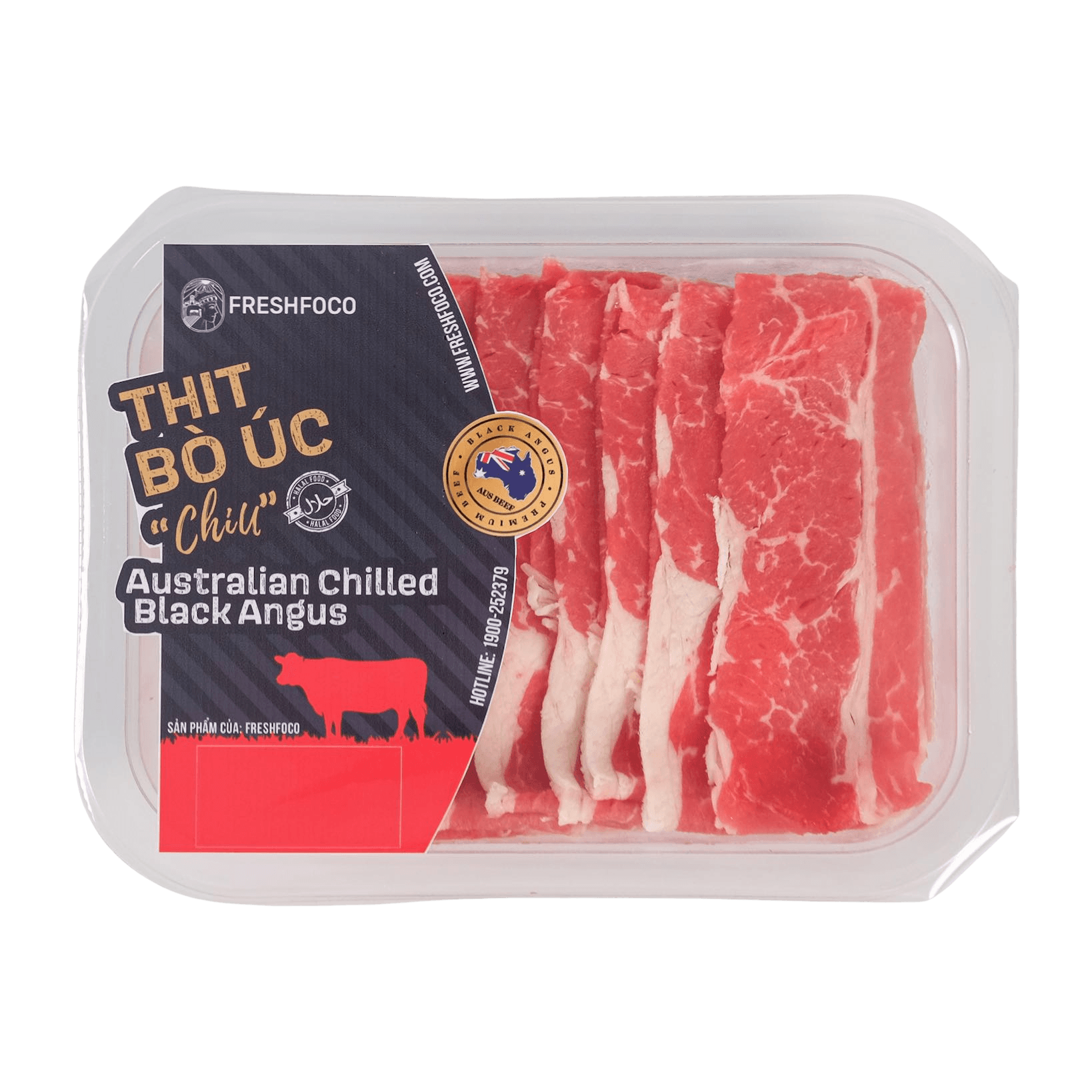Thịt Ba Chỉ bò Úc mát cắt lát FRESHFOCO 225g nhập khẩu chilled