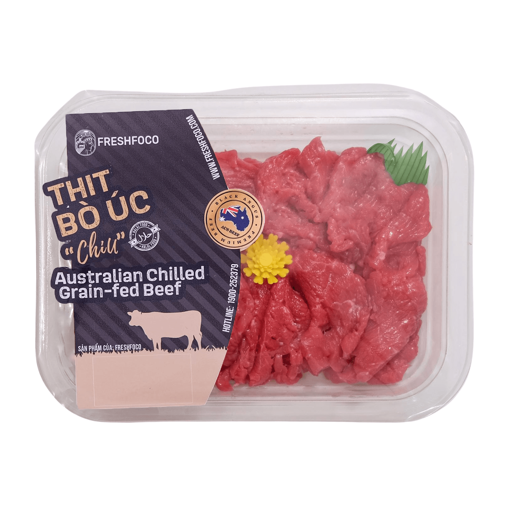 Thịt Đùi gọ bò Úc mát cắt xào FRESHFOCO 175g nhập khẩu chilled