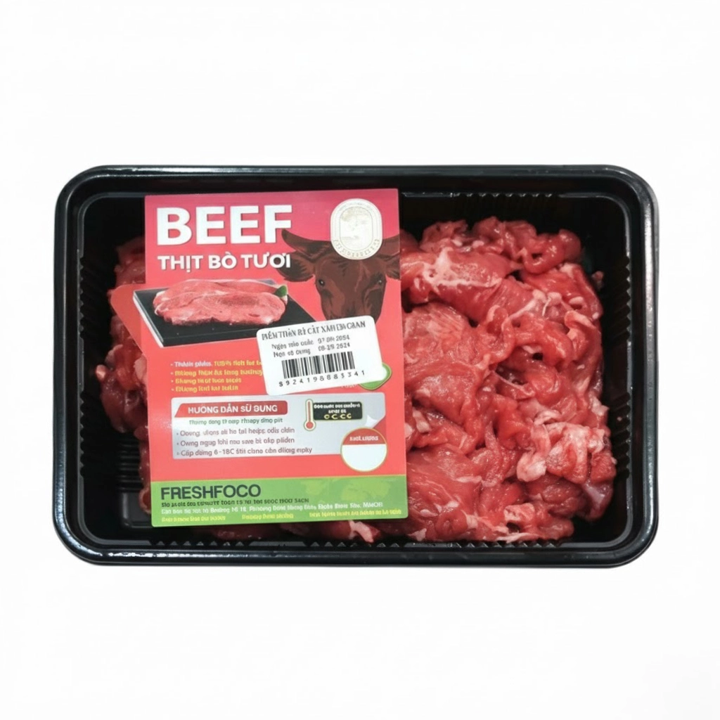 Thịt Bò Tươi Diềm Thăn cắt xào FRESHFOCO 250g