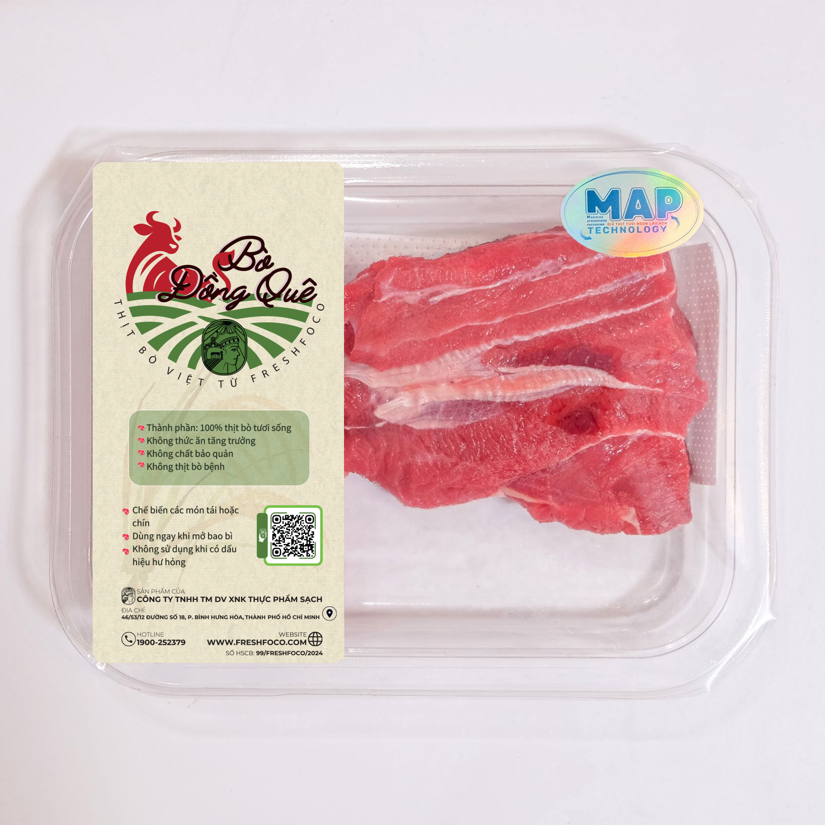 Thịt Bắp bò tươi FRESHFOCO 200g Khay MAP