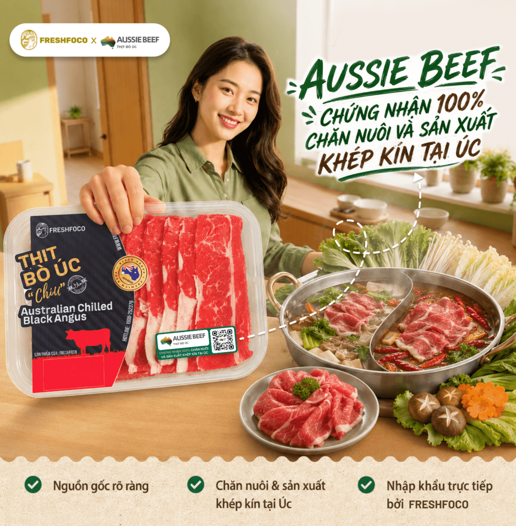Nguồn gốc thịt bò Úc FRESHFOCO và ý nghĩa logo Aussie Beef