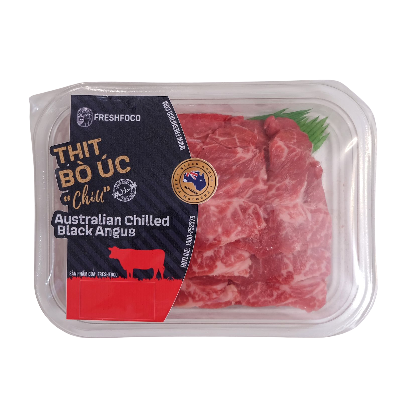 Thịt Lõi Vai bò Úc mát cắt lát FRESHFOCO 175g nhập khẩu chilled