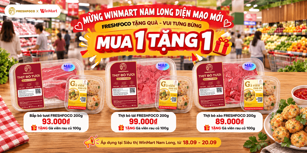 Chúc mừng WinMart Nam Long diện mạo mới - FRESHFOCO tưng bừng tặng quà