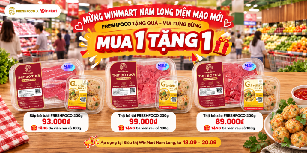 Chúc mừng WinMart Nam Long diện mạo mới - FRESHFOCO tưng bừng tặng quà
