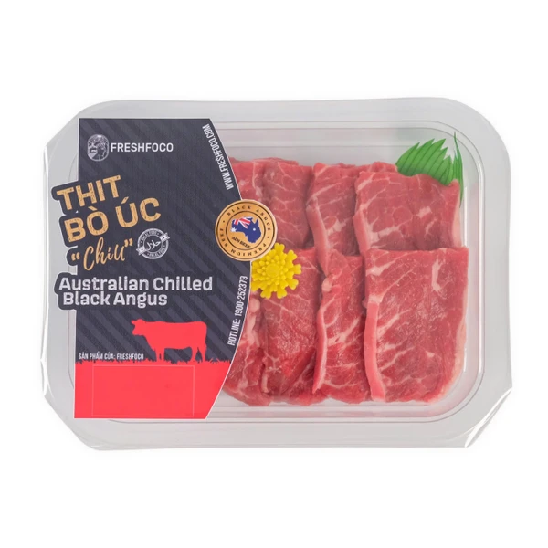 Thịt Lõi Vai bò Úc mát cắt BBQ FRESHFOCO 225g nhập khẩu chilled